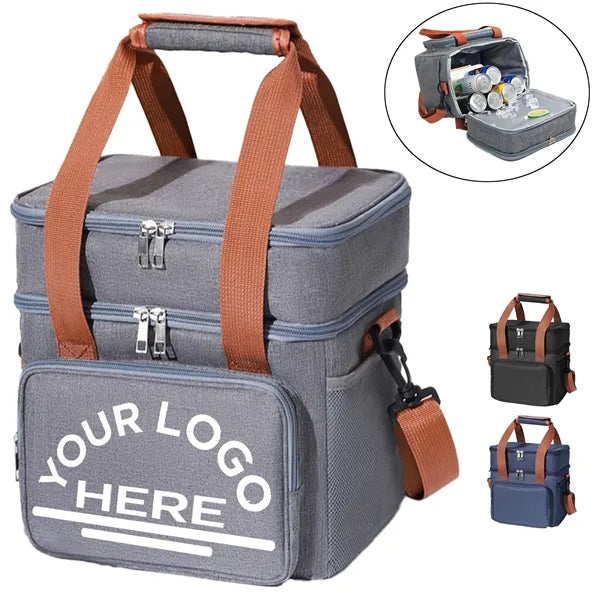 Double Layer Insulated Crossbody Lunch Cooler