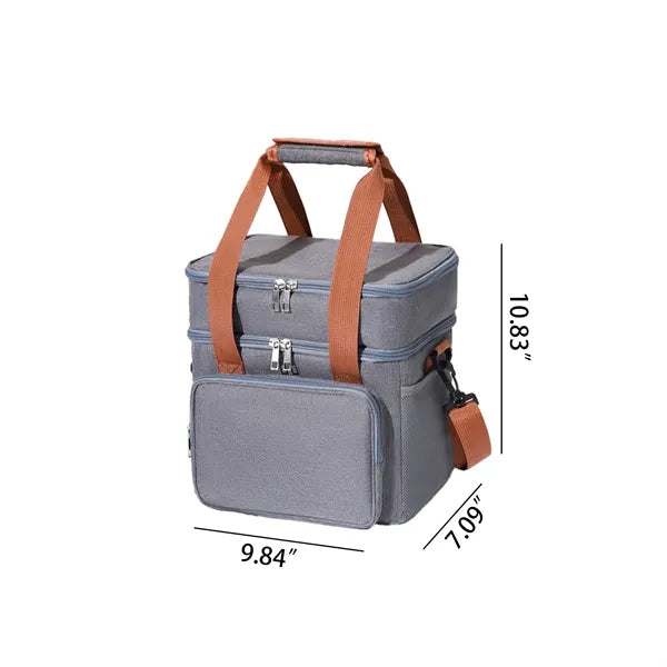 Double Layer Insulated Crossbody Lunch Cooler