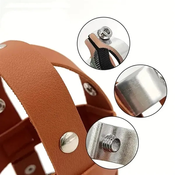 Leather Bike Bottle Cage Adjustable Universal Cup Holder