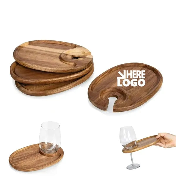 Wooden Wine & Appetizer Plate