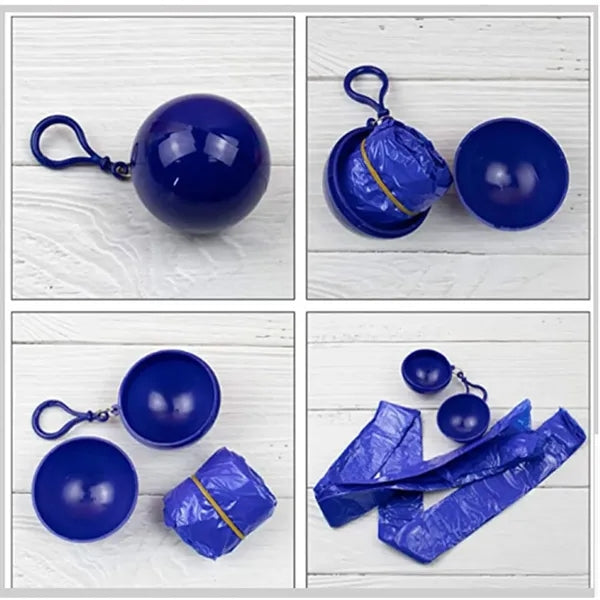 Disposable Raincoat In Keychain Ball