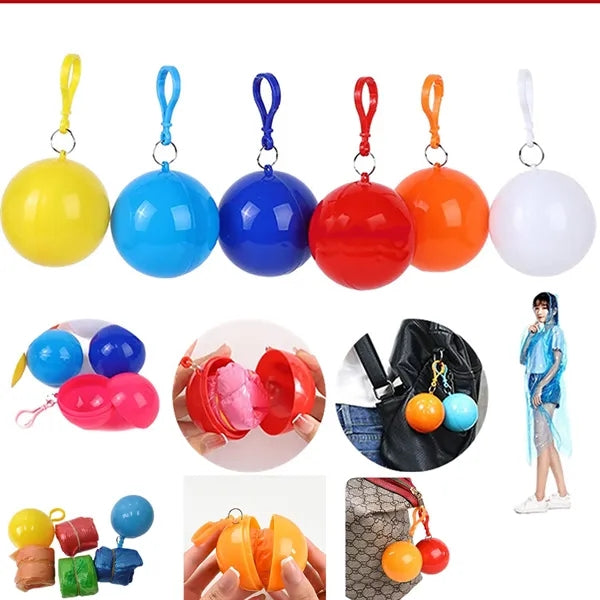 Disposable Raincoat In Keychain Ball