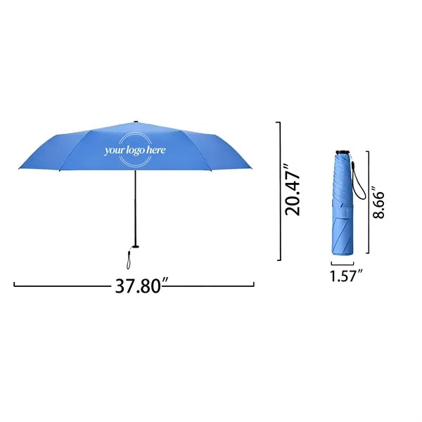 Compact UV Protection Manual Folding Umbrella with Case