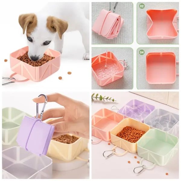 Square Collapsible Pet Bowl