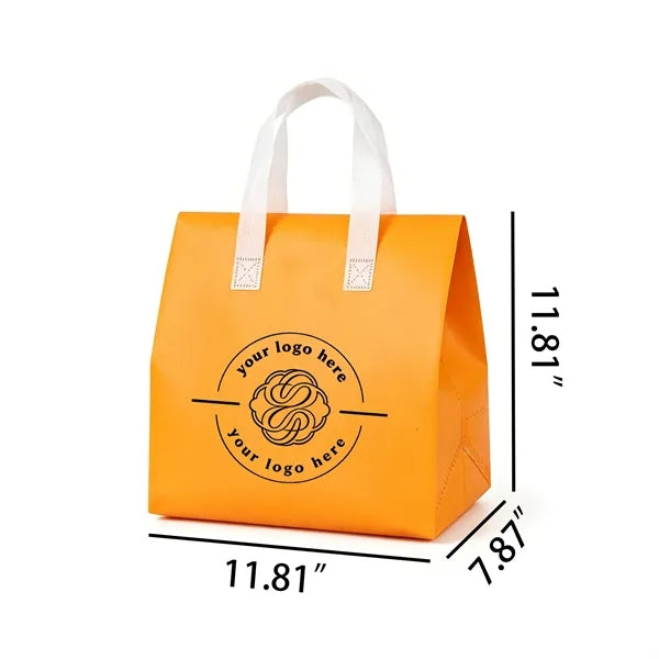 Insulated Lunch Tote with Hook and Loop Closure and Handle