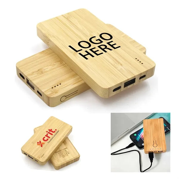 8000mAh Eco-Friendly Bamboo Power Bank