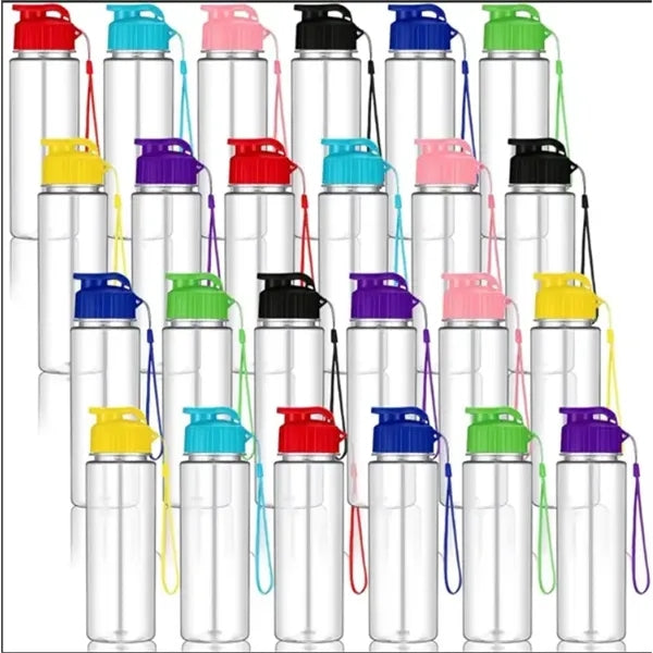 17oz Plastic Water Flip Top Bottles with Handle Strap