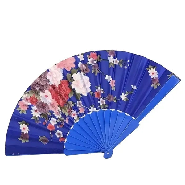 Printed Plastic Rib Cloth Folding Hand Fan