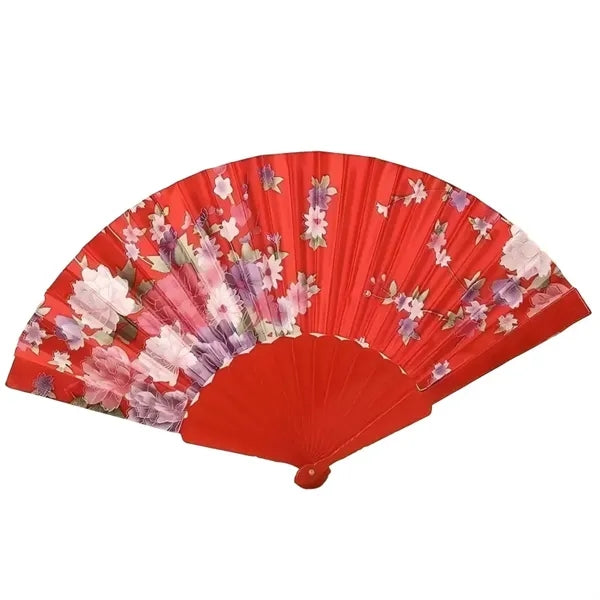 Printed Plastic Rib Cloth Folding Hand Fan
