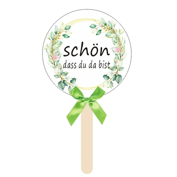 Portable paper fan with customizable logo