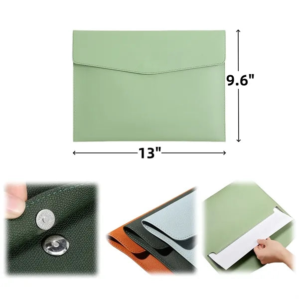 PU A4 File Folder with Magnetic Snap Closure