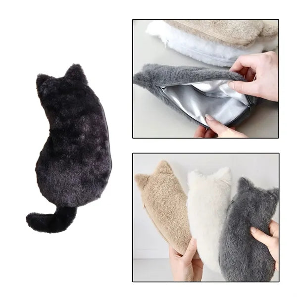 Furry Cat Shaped Pencil Case