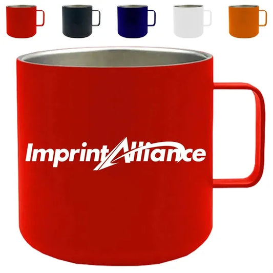 13 oz. Stainless Steel Mug with Handle and Custom Logo
