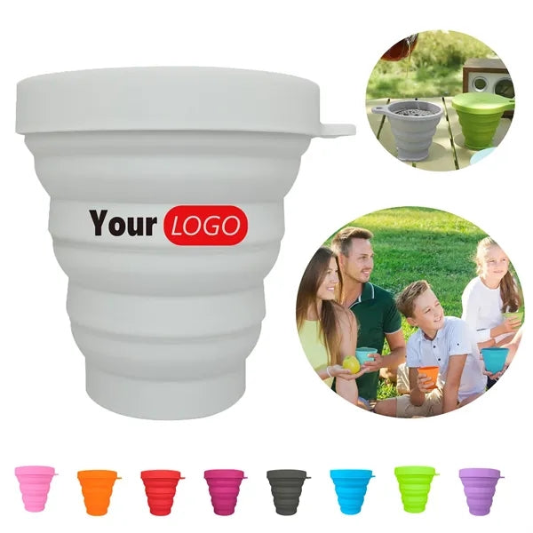Collapsible Silicone Travel Mug With Leak Proof Lid