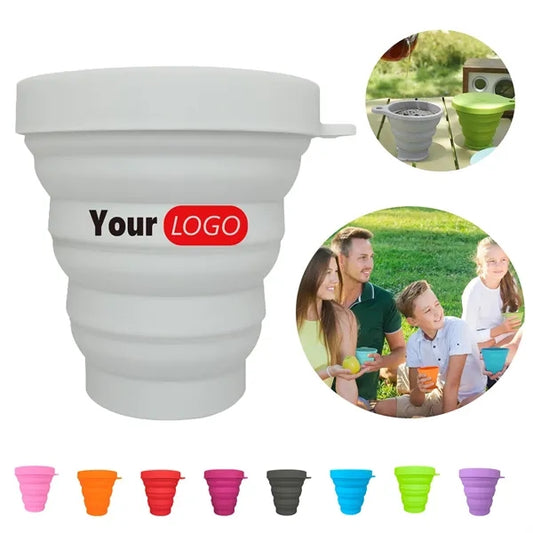 Collapsible Silicone Travel Mug With Leak Proof Lid