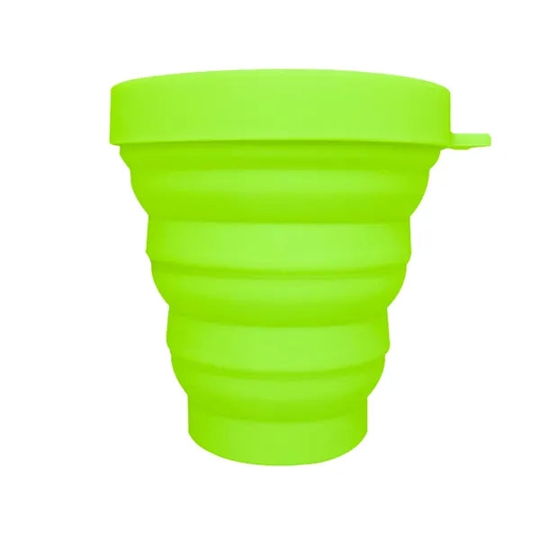 Collapsible Silicone Travel Mug With Leak Proof Lid