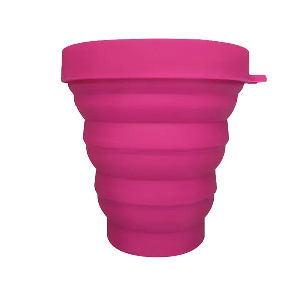 Collapsible Silicone Travel Mug With Leak Proof Lid