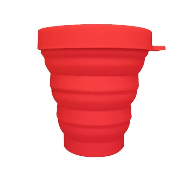 Collapsible Silicone Travel Mug With Leak Proof Lid