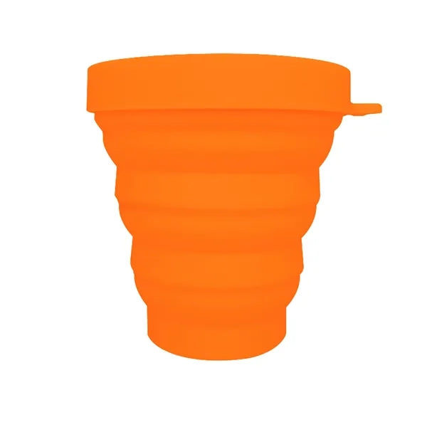 Collapsible Silicone Travel Mug With Leak Proof Lid