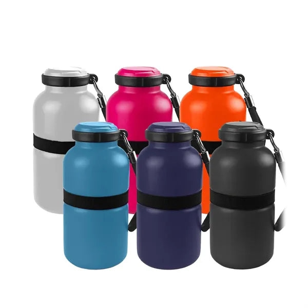 14 oz. Portable Plastic Water Bottle with Strap