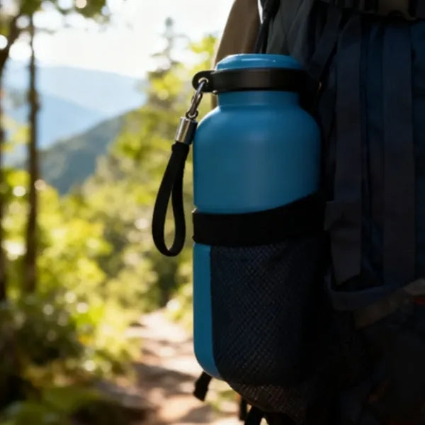 14 oz. Portable Plastic Water Bottle with Strap