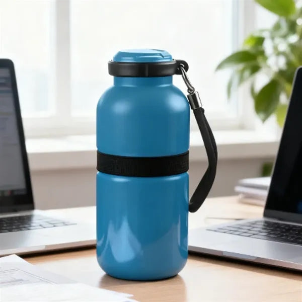 14 oz. Portable Plastic Water Bottle with Strap