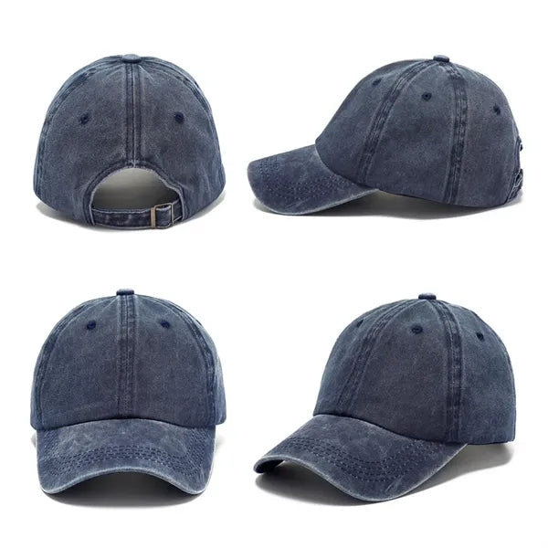 Washed Cotton 6 Panel Peaked Caps