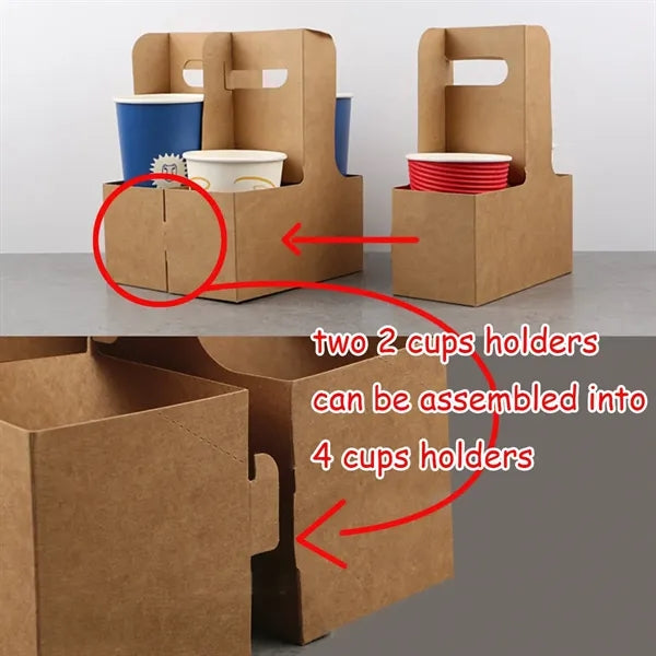 Assembled Kraft Paper Cup Holder