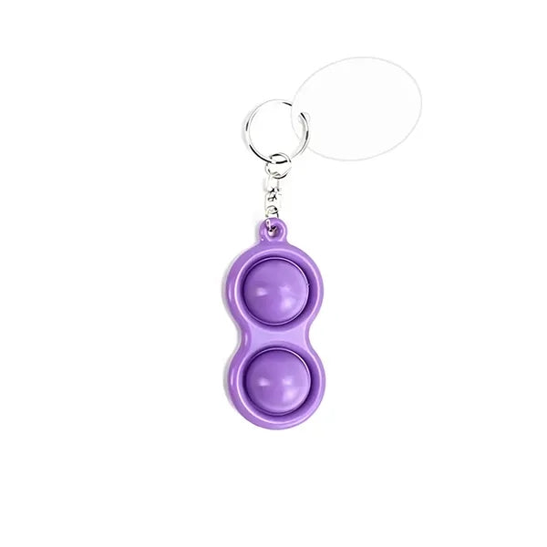 Mini Pop-It Fidget Keychain w/ Imprinted Tag