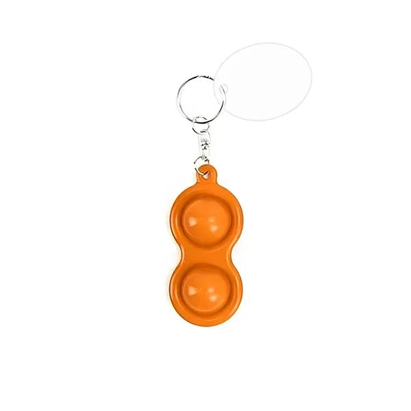 Mini Pop-It Fidget Keychain w/ Imprinted Tag