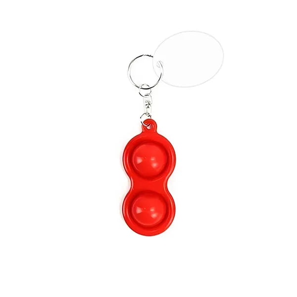 Mini Pop-It Fidget Keychain w/ Imprinted Tag