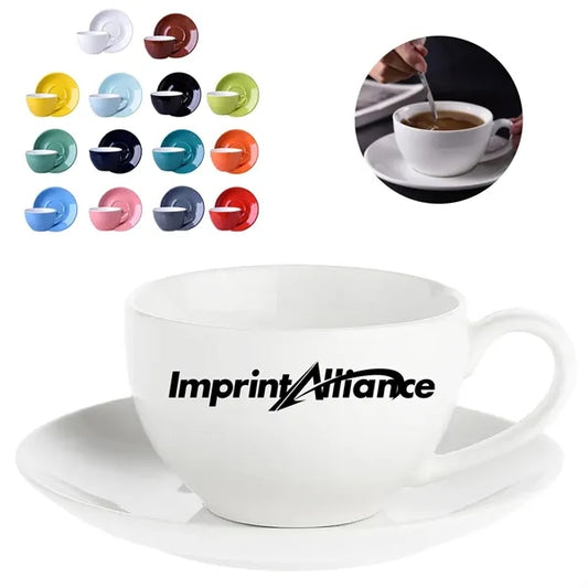10 oz. Ceramic Cup and Saucer Set for Coffee & Tea