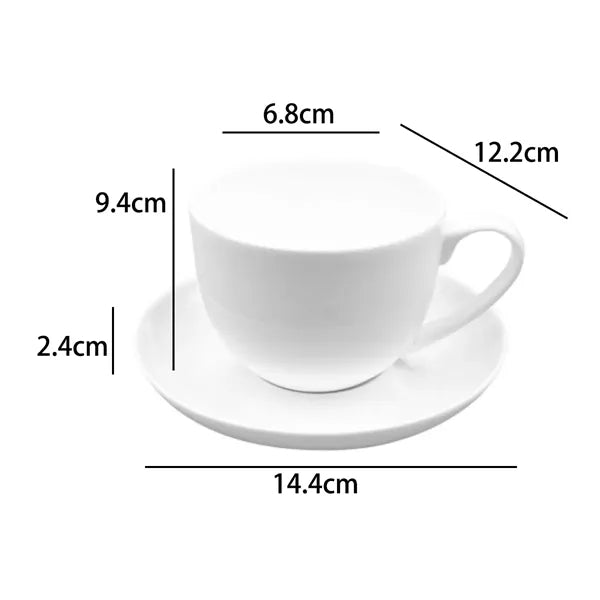 10 oz. Ceramic Cup and Saucer Set for Coffee & Tea