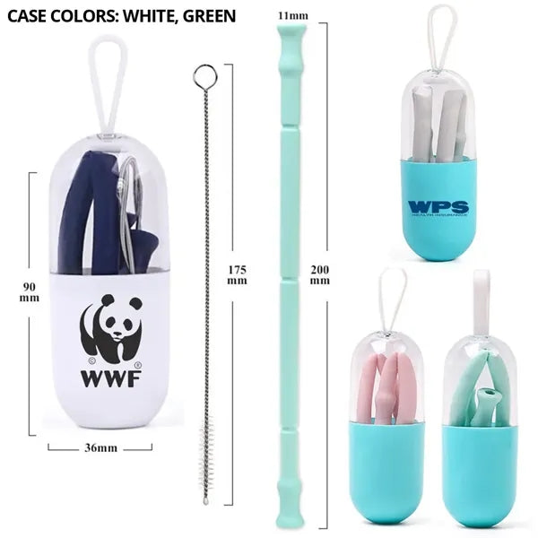 CapsuleSip Collapsible Travel Straw Kit