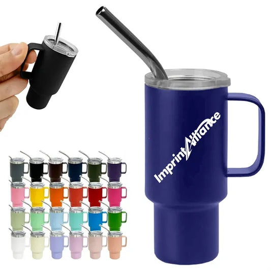 2 oz. Mini Stainless Steel Mug Cup with Straw