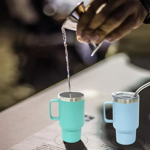 2 oz. Mini Stainless Steel Mug Cup with Straw