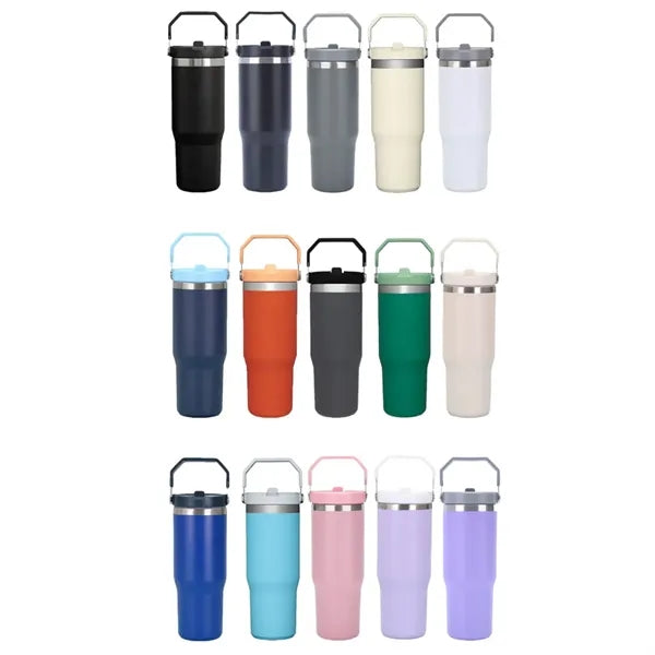 30 oz. Stainless Steel Tumbler with Handle & Lid