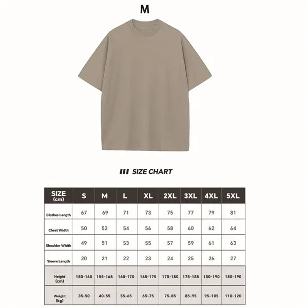 230g Cotton Drop Shoulder Crew Neck T-Shirt