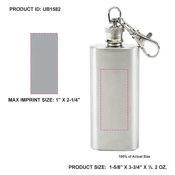 Jims Premium Keychain Flask Stainless Steel 2Oz