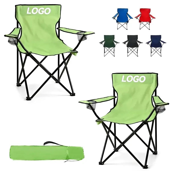 Portable Folding Camping Chair With Cup Holder & Armrests