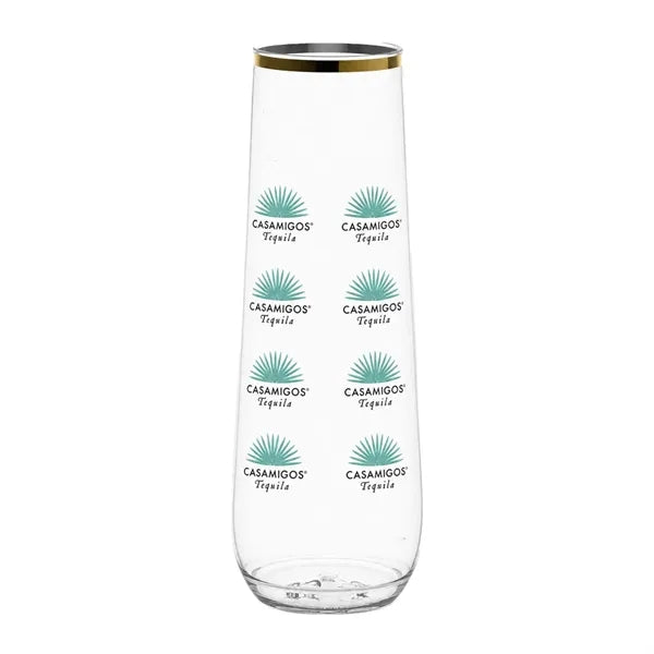 9oz. Flute Gold Rim