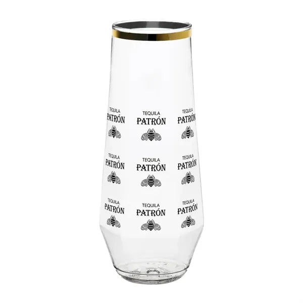 9oz. Diamond Flute Gold Rim