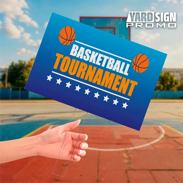 18x12 Custom Outdoor Yard Signs Basketball Tournament
