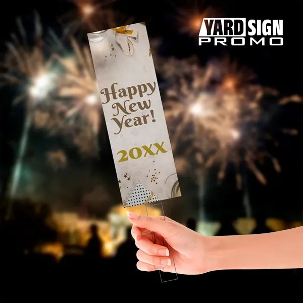 6x18 Custom Outdoor Yard Signs Happy New Year