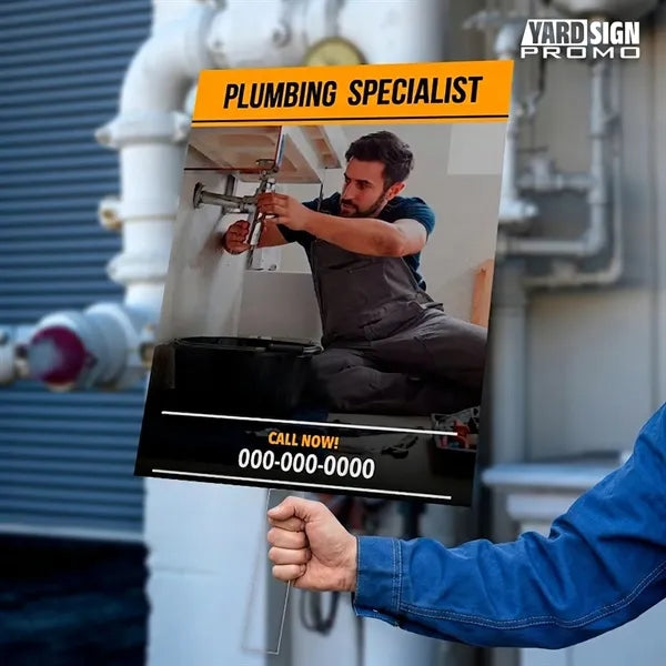 9x12 Custom Outdoor Yard Signs Plumbing Specialist