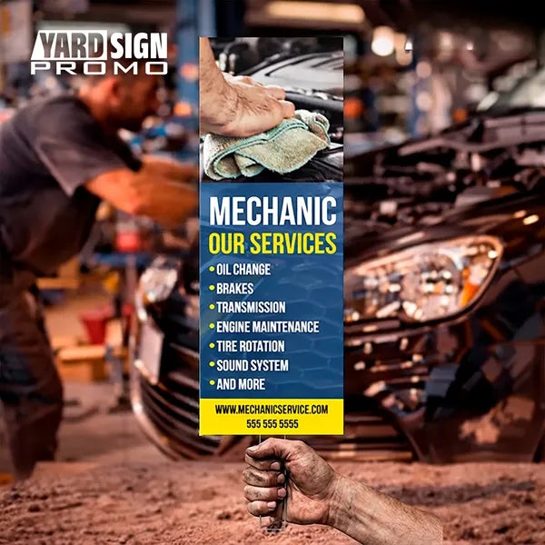 6x18 Custom Outdoor Yard Signs Mechanic Services