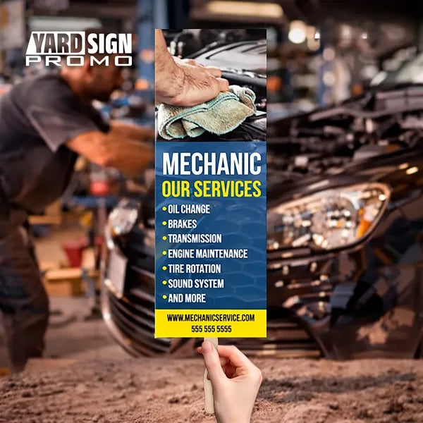 6x18 Custom Outdoor Yard Signs Mechanic Services