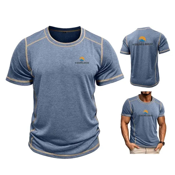 Men's Splicing Short-Sleeve , Crew Neck T-Shirt