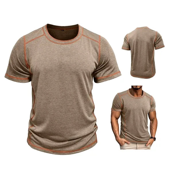 Men's Splicing Short-Sleeve , Crew Neck T-Shirt