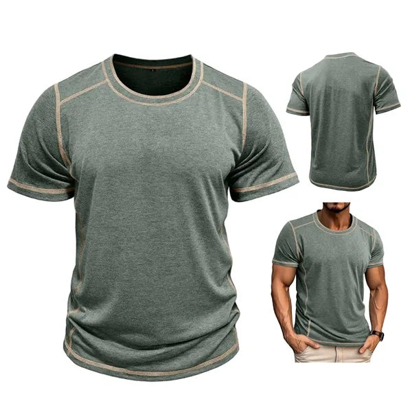 Men's Splicing Short-Sleeve , Crew Neck T-Shirt